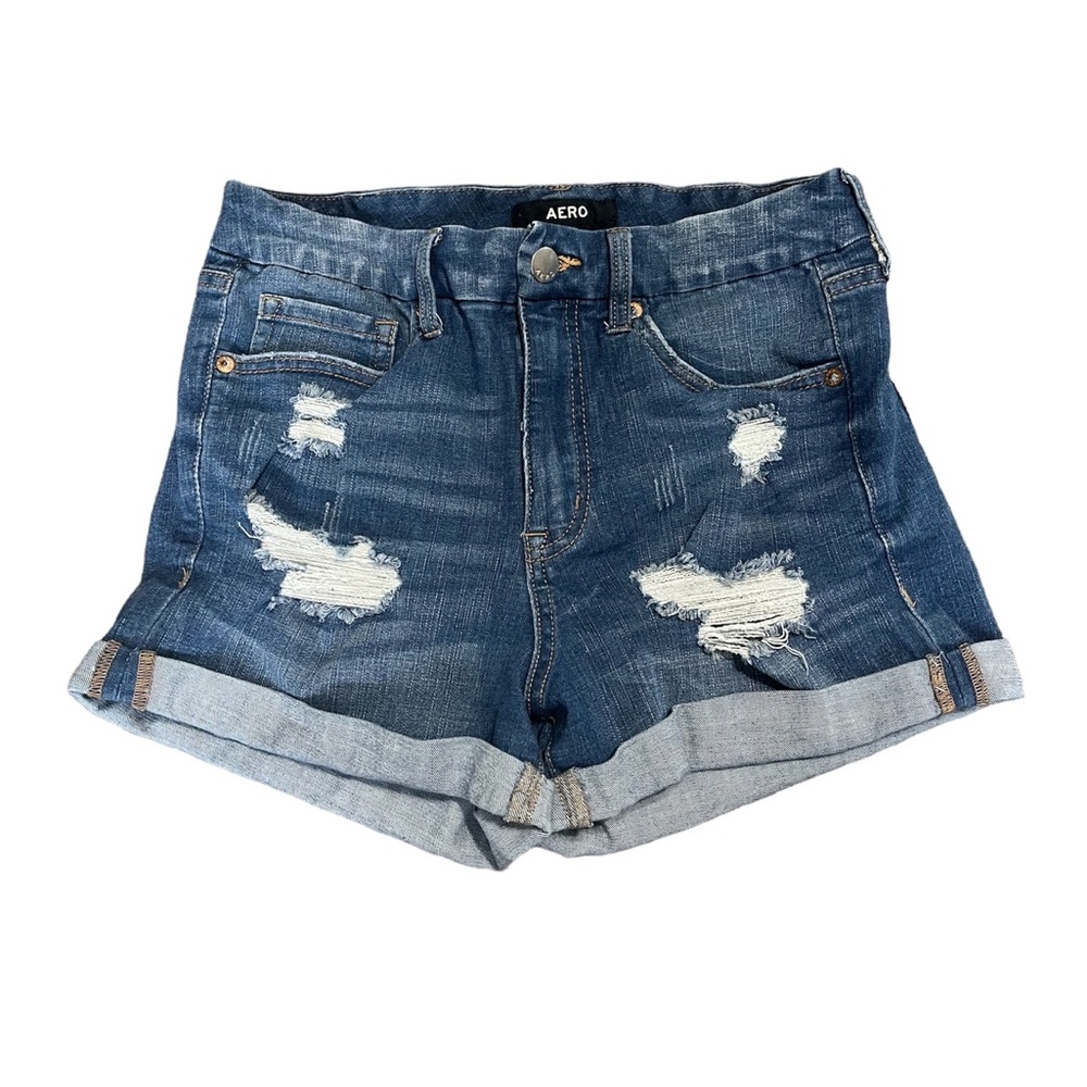 Aeropostale | High Rise Curvy Midi-3” Jean Shorts